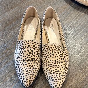 Bar III Leopard-Spot Pointed Toe Loafers in Beige and Black